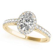 ENGAGEMENT RING HALO OVAL With Accent Diamonds