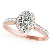 ENGAGEMENT RING HALO OVAL With Accent Diamonds